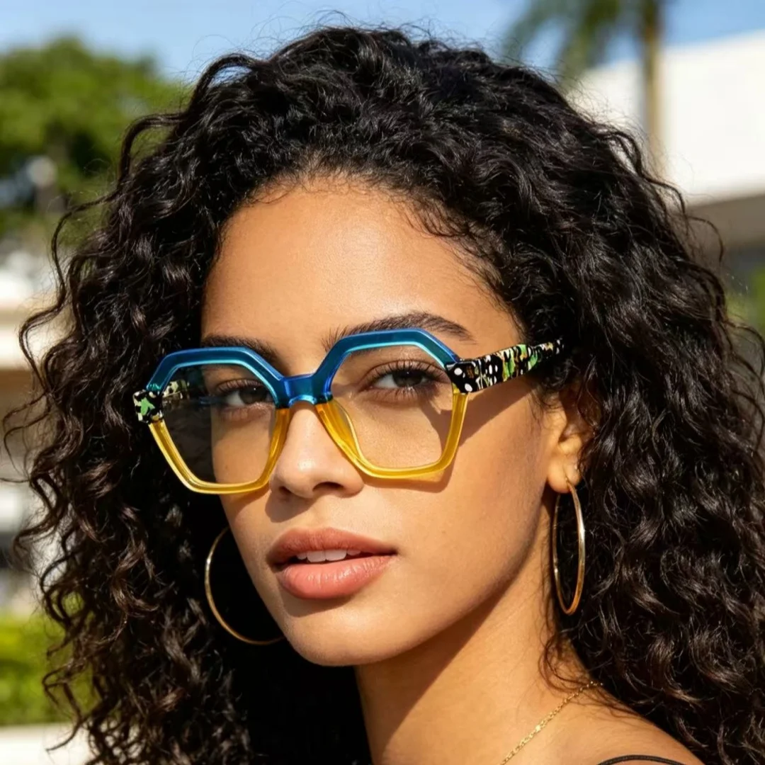 Vintage Thick Acetate Rectangle Glasses Frame Unisex Retro Eyeglasses High Quality Glasses Frame for Women