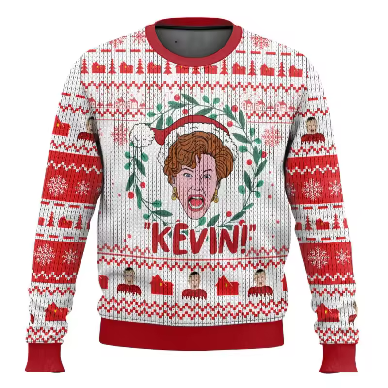 Merry Christmas alone at home Ugly Christmas sweater cartoon animation Men's pullover 2026 fashionable couple shirts Sweatshirt - Image 16