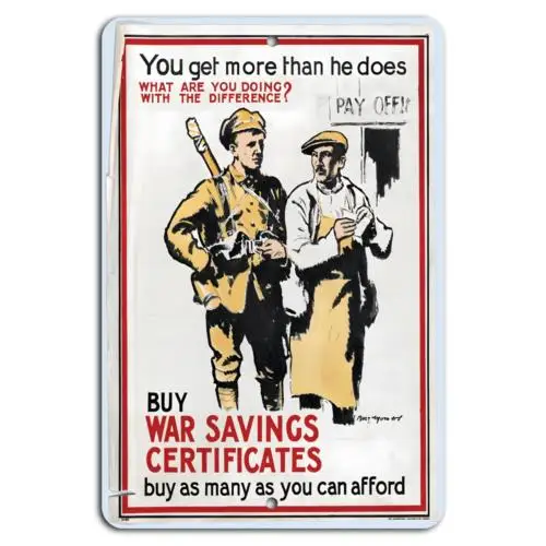 Invest in War Savings Certificates: Maximize Your Difference!-Aluminum-tin sign