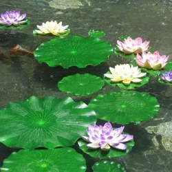 Hojas de Loto Artificiales Flotantes para Estanques y Acuarios