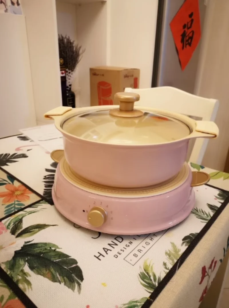 가정용 전기 인덕션 조리기 세트, 붙지 않는 소형 냄비, 2000W 고출력