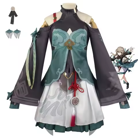 Qingque Cosplay Costume Honkai Star Rail Carnival Uniform Wig Halloween Anime Costumes Men Game