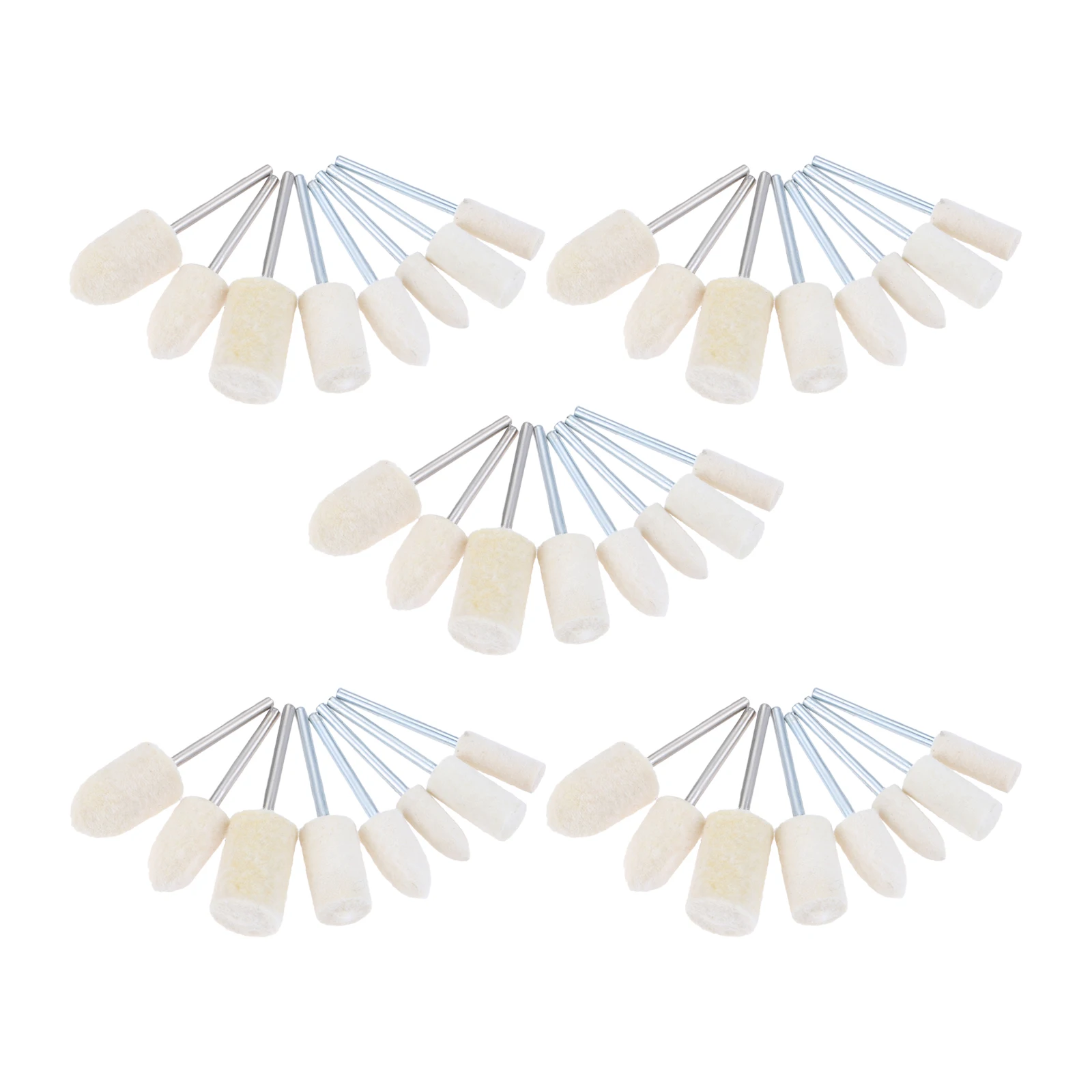 

40 шт., 1/8 дюйма, шерстяной фетр с хвостовиком, наборы для полировки для дрелей, вращающиеся инструменты, 6/8/10/12 мм, конусные шерстяные полировальные насадки в форме цилиндра