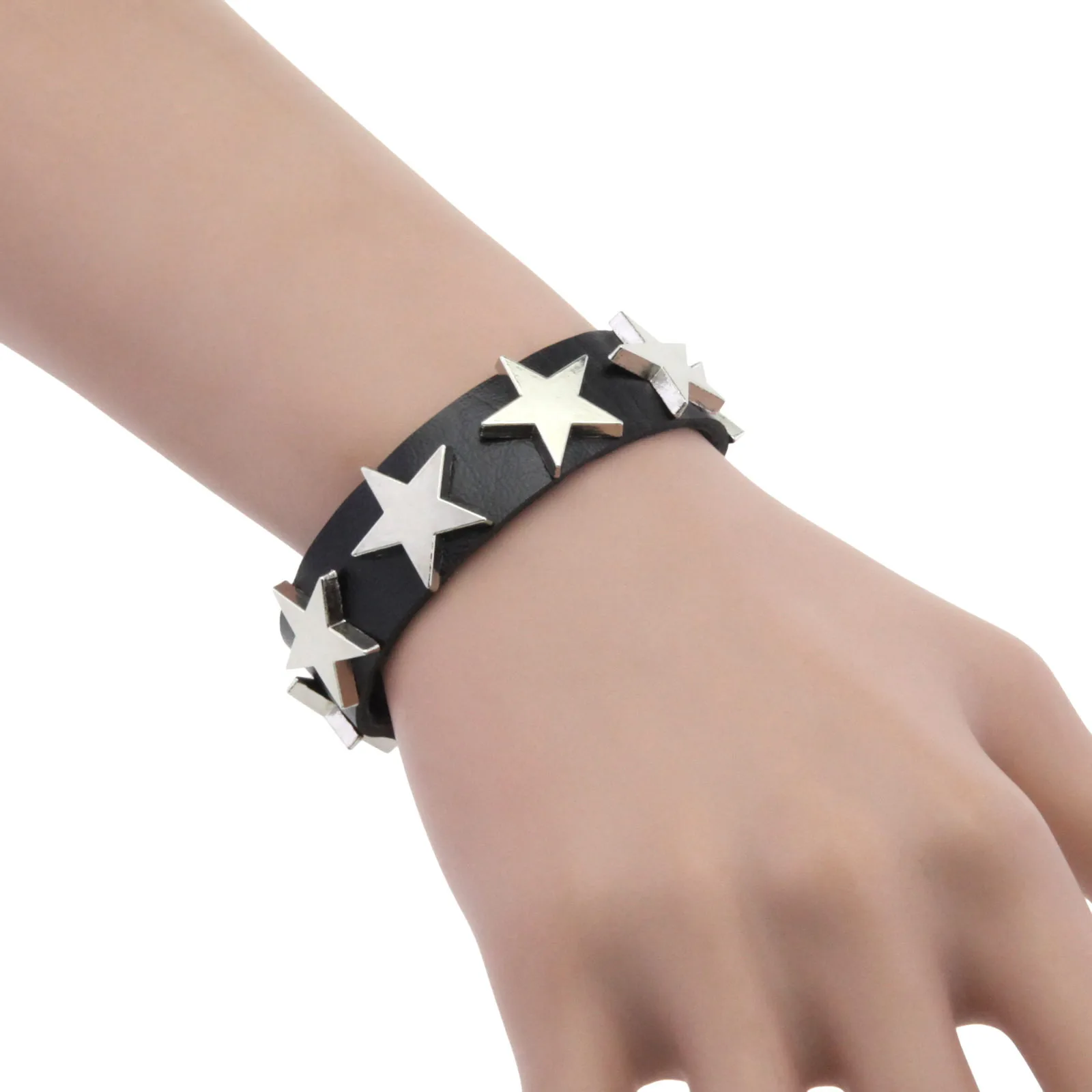 

punk style bracelet Star PU Leather Bracelet 2025 Hip Hop Women Men Hip Hop Gothic Dark Girl Rock Jewelry Pendant Chain Accessor
