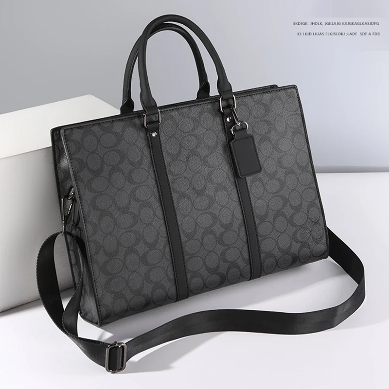 Valigette da uomo Borsa in PVC Esecutives Designer Business OL Portafoglio per laptop da 15,6 pollici Borsa a tracolla per ufficio Messenger A4