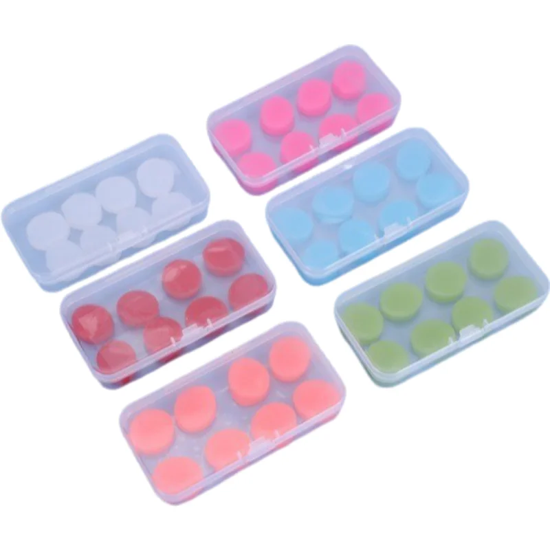 8PCS Silicone Ear Plugs Noise Reduction Sleep Anti Canceling Sound Insulation Earplug Protection Sleeping Reusable Ear Plugs