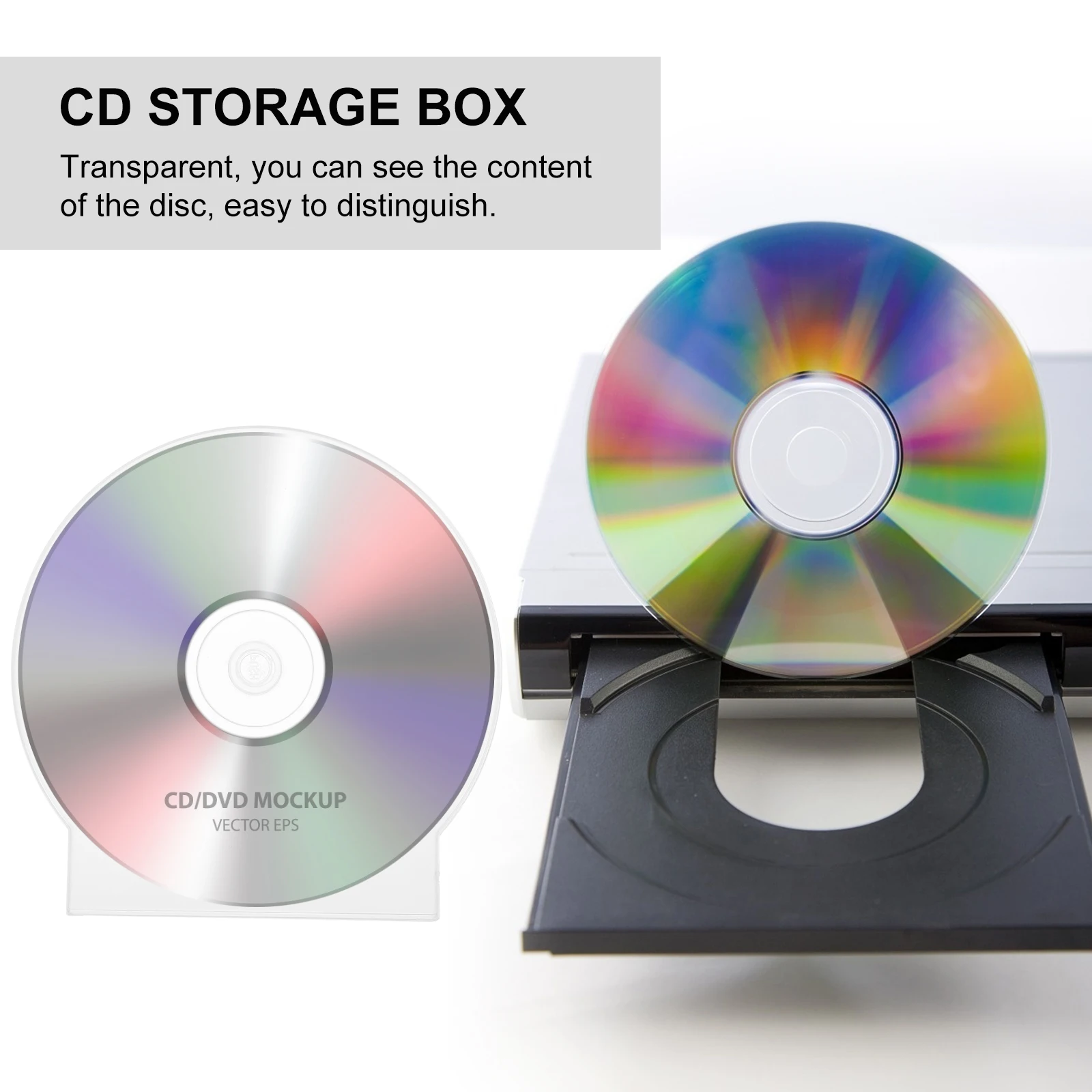 

20pcs Cd Storage Box Transparent Plastic Optical Disk Case Semicircular Design For Dvds Ray Disks Storage