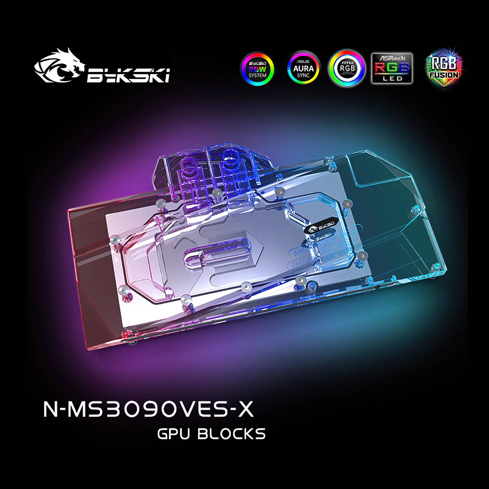 Imagem -03 - Bykski-placa de Vídeo para Refrigeração Completa com Placa de Vídeo Rgb Cobertura Completa para Msi Rtx3080 3090 3x