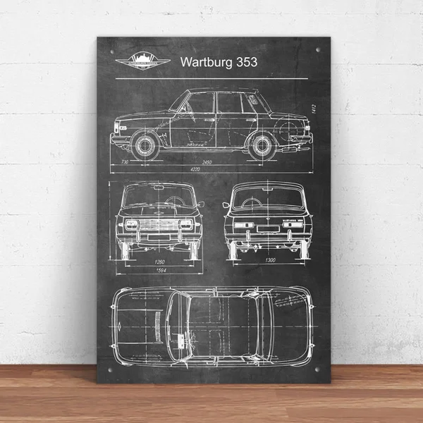 Wartburg 353 Car Metal Tin Sign Pin Up Metal Sign Metal Decor Wall Sign Wall Decor (20cmx30cm)