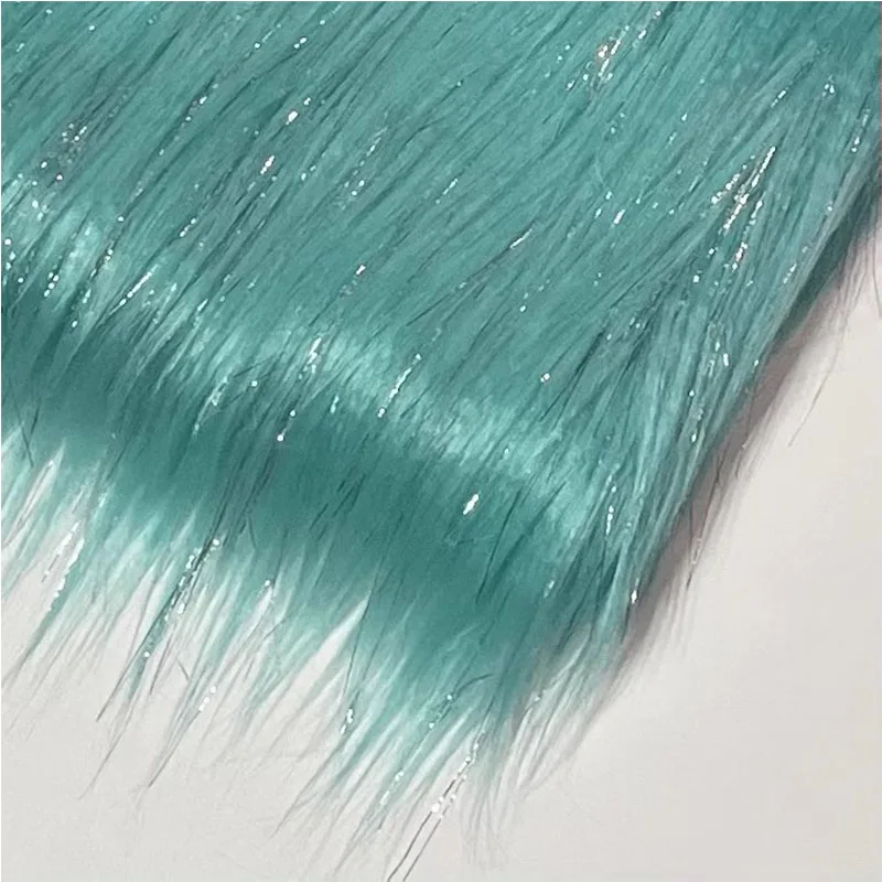 10cm Sliver Wool Designer Fabric Plush Carpet Gorgeous Stage Costume Shooting Background DIY Fabric