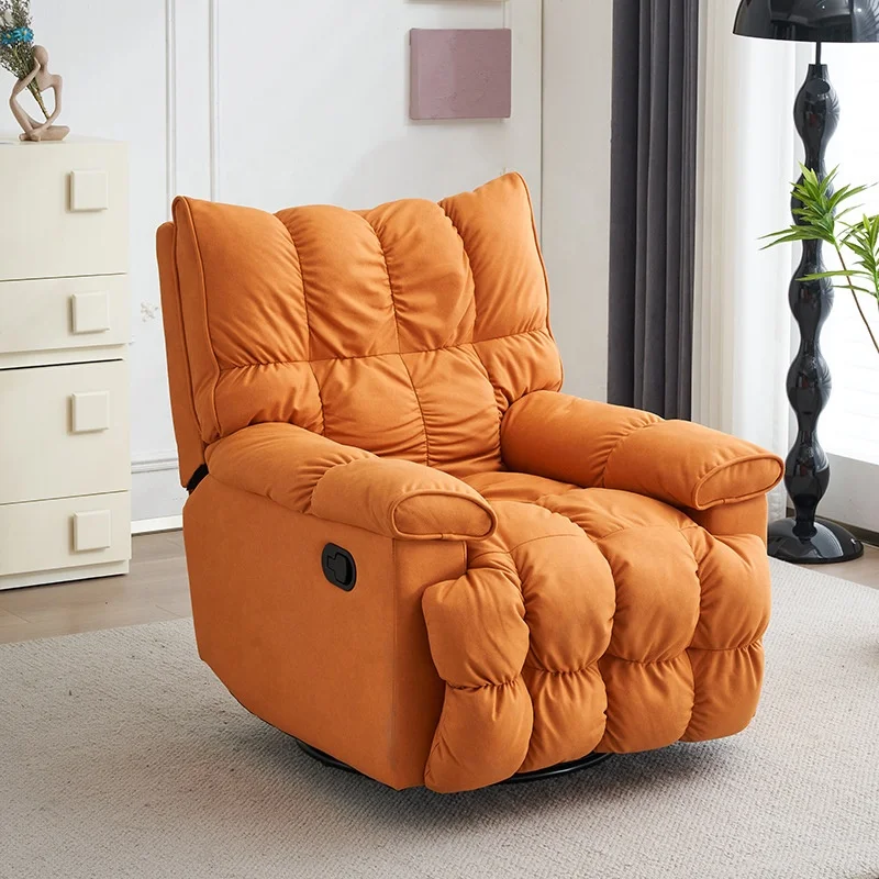 Modern Leather Electric Recliner Chair Comfort Square Arm Upholstered Power Swivel Glider Single Recliner Sofa