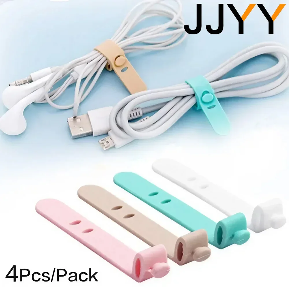 

4 Pcs/Pack Mini Silicone USB Cable Ties Cable Trimmer Storage Flex Tape Winder Storage Stand Headphone Clip (1/2 Pcs Optional)