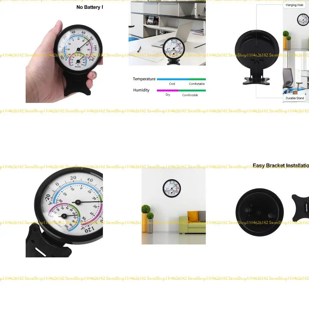

Q2Q4 Indoor Outdoor Thermometer Hygrometer Mini 3'' Desk Thermometer Wireless Thermometer for Table Kitchen Car Greenhouse