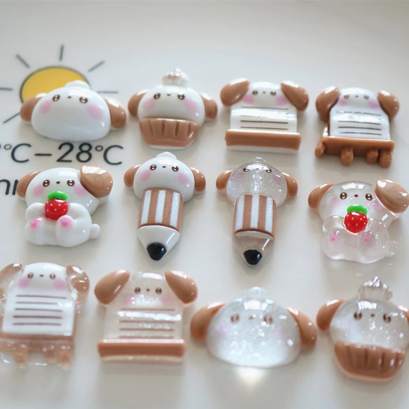 10 Pcs New Cute Mini Kawaii Cartoon Bear, Blackboard, Pen Series Resin Diy Fashion Jewellery Hairpin Decorate Accessories