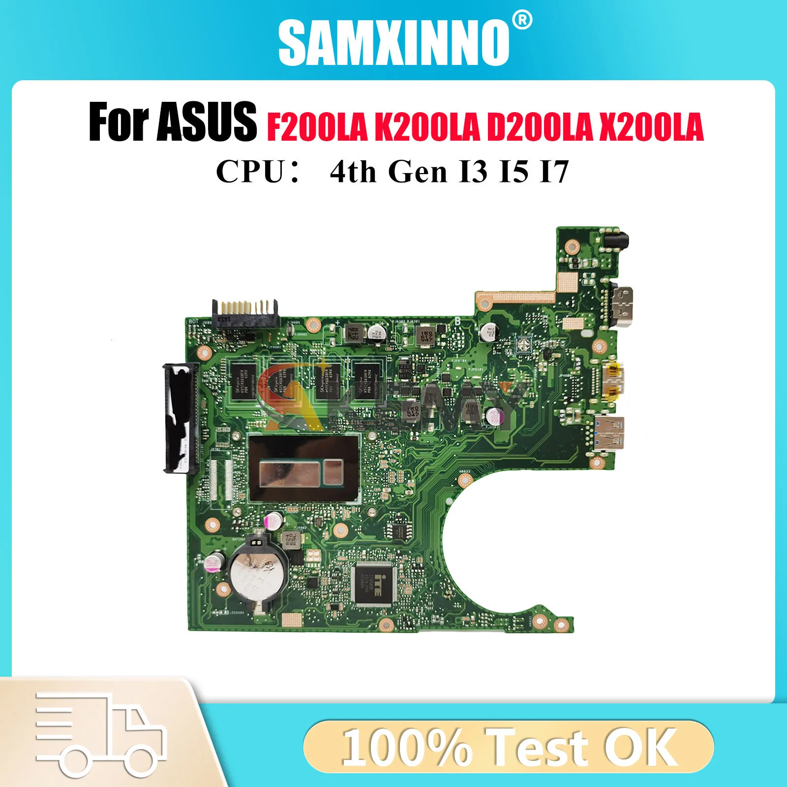 

X200LA Материнская плата для ноутбука ASUS VivoBook F200LA X200L X200LA K200LA D200LA Материнская плата для ноутбука с процессором I3 I5 I7 100% тестирование ОК