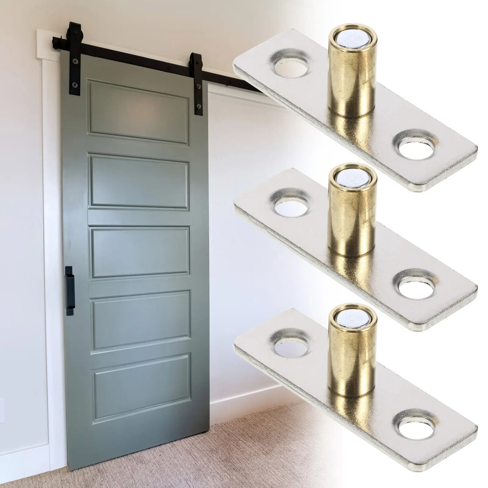 6pcs Heavy Duty Barn Door Floor Guide, 8mm Shaft Sliding Door Bottom Track for Residential & Commercial Use