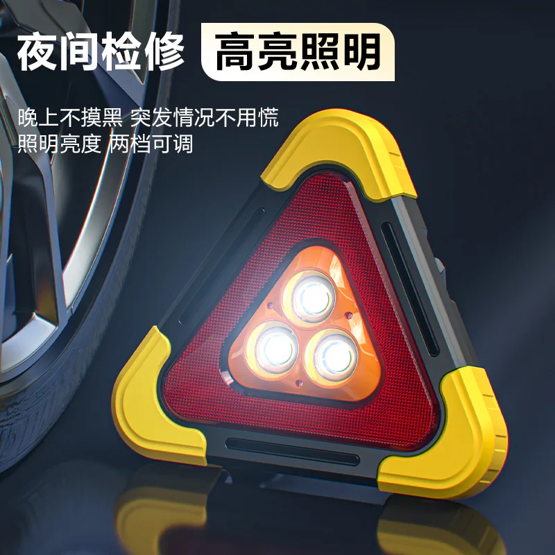 3-in-1 Solar Emergency Triangular Warning Light Safety Emergency Breakdown Alarm Lamp Portable Solar Light For Camping Working