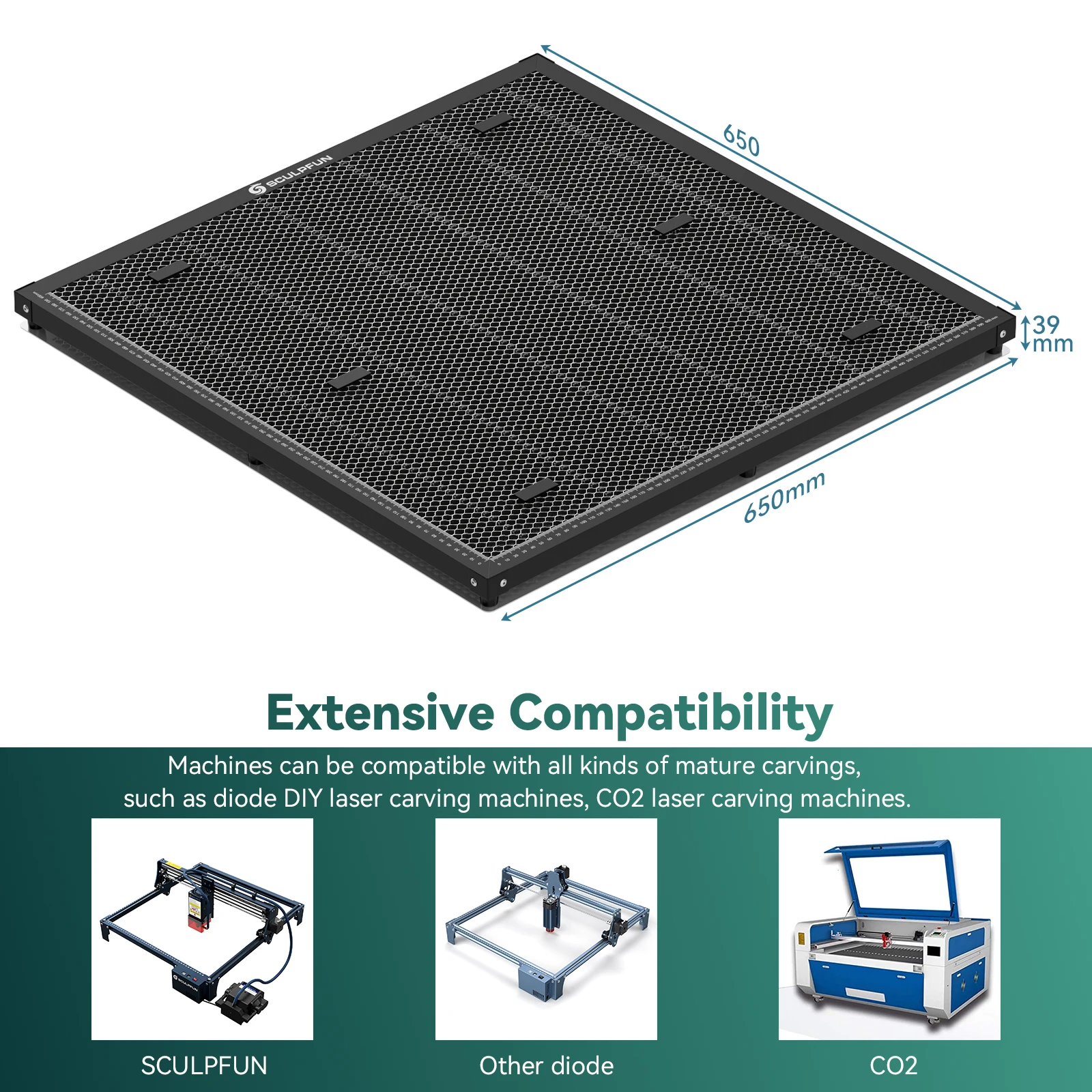 SCULPFUN H3 400x400mm Laser Cutting Honeycomb Panel Workbench Suitable for Diode CO2 Laser Engraving Machine Professional Metal