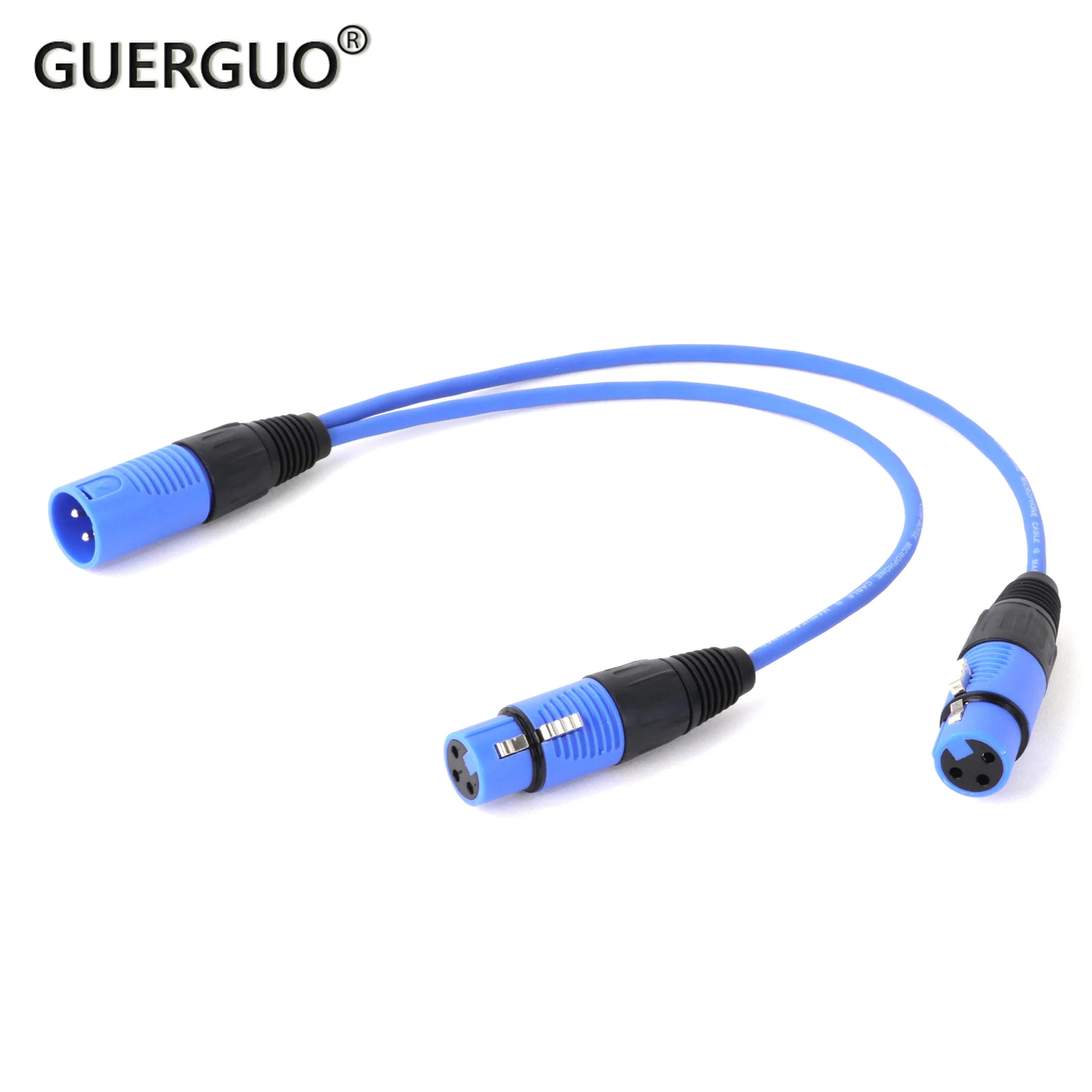 

XLR Y-Splitter Cable 3Pin XLR 1 Male to Dual 2 Female Color Y Cord Balanced Mic Adaptor Cable with Plastic/Zinc Alloy Plug