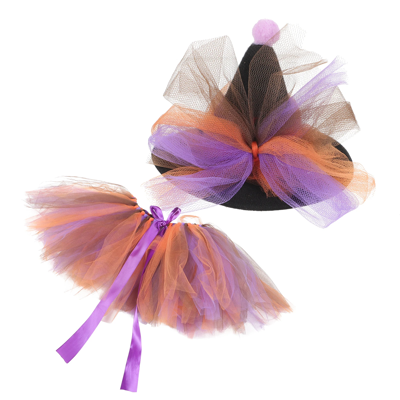 

Girls Festival Tutu Set Hat Halloween Carnival Party Costume Gauzy Skirt Adults Multiple Occasions Decorative Dance