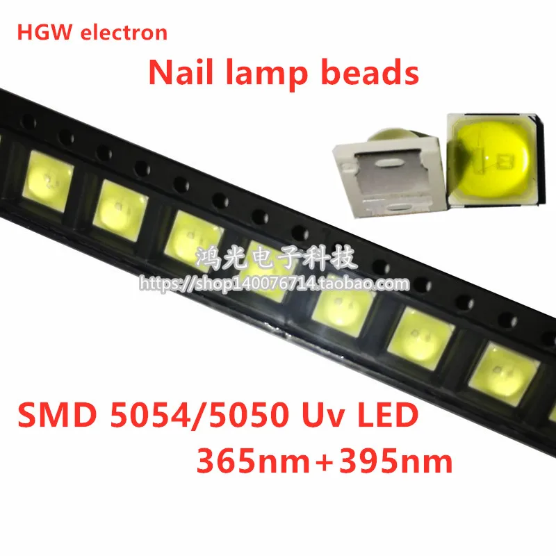 10pcs UV LED Lamp Nail Gel Lamp Bead SMD5054/5050 UV LED 1W Lamp 365+395/405NM LED Diodes For All SUN Nail Dryer Repair