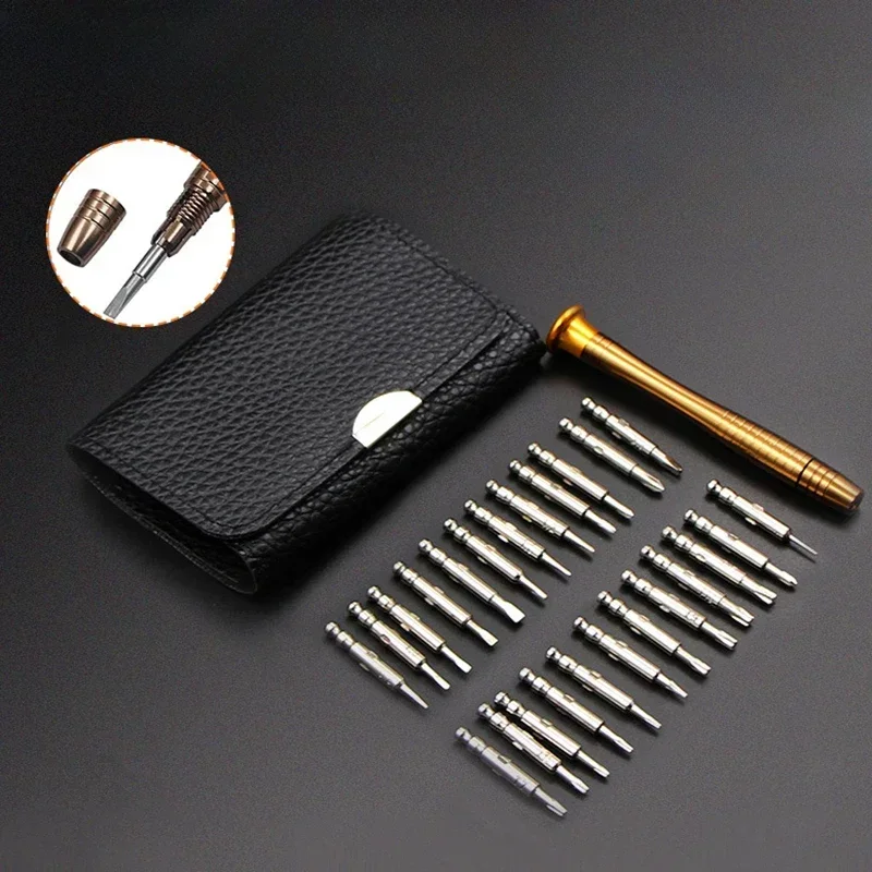 Portable 25 In 1 Mini Precision Screwdriver Set Magnetic Head Electronic Torx hand Tools Poket Kit for Phone Camera Watch Repair