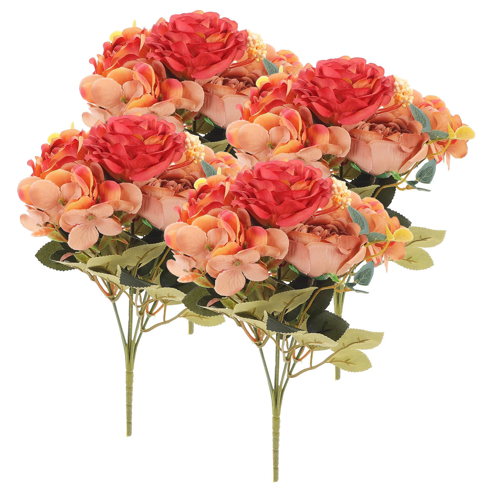 

4 Pcs Artificial Bouquet Rose Wedding Decor Flowers Decoration Floral Vintage Bridesmaid