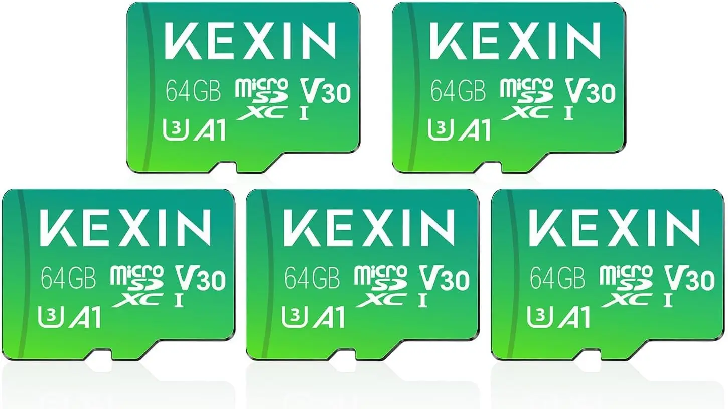 

64GB Micro SD Card 5-Pack, High-Speed Class 10 U3 V30 A1, Up to 85MB/s for Smartphones & Cameras
