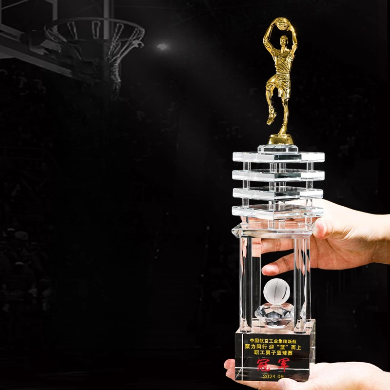 Customized Table Tennis, Billiards, Golf, Bicycle, Balls Crystal Trophy, Gold Silver Copper Creative Sports, Award Souvenir, 1Pc
