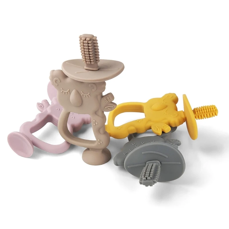 

Baby Silicone Training Toothbrush BPA Animal Koala Safe Toddle Teether Chew Toy Teething Ring Infant Baby Accessorie