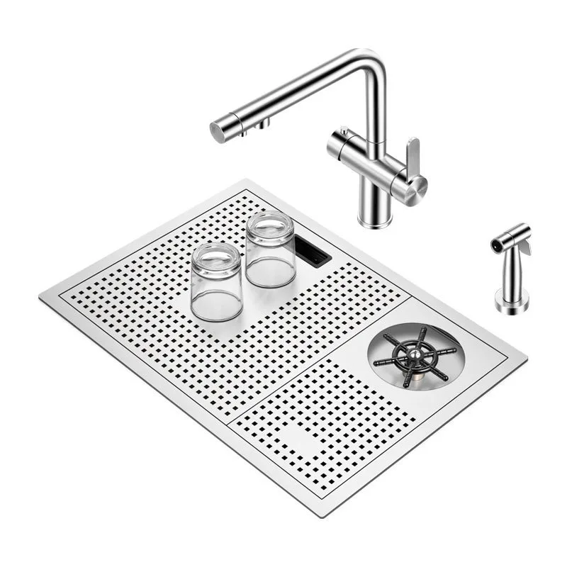 Stainless steel cup washer sink set high pressure automatic milk tea café wine bar small single tank
