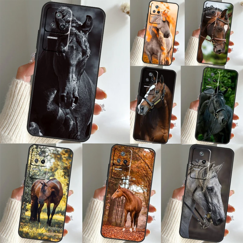 Animal Steed Horse Cover For Xiaomi 12T 11T 13 Pro 11 12 Lite Case For POCO F5 X5 Pro F4 X4 GT F3 M4 M5 X3 Pro