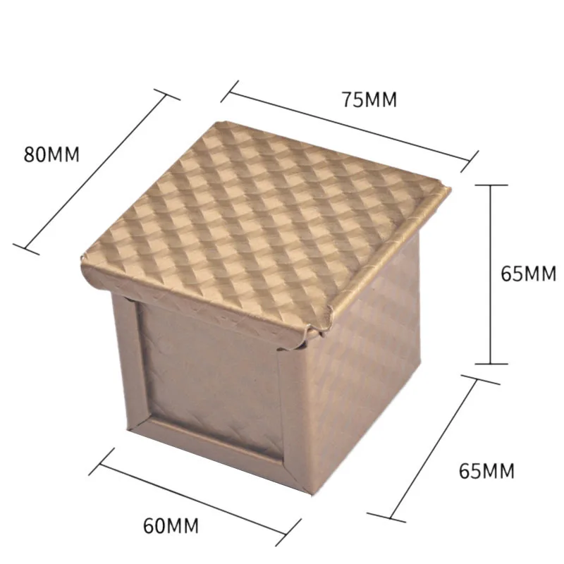 Panela de pão quadrada com tampa, molde para torradas, pan pullman com tampa, mini caixa antiaderente para torradas em cubo de água