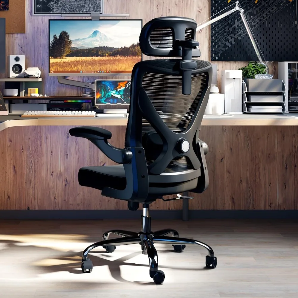 Office Chair - X-Shaped Computer Desk Chair Comfy, Gaming Chair, Office Chair with Lumbar Support, Mesh Office Chairs (Black)