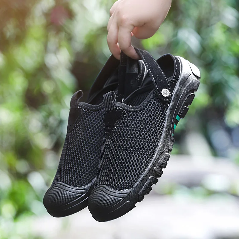 

New Summer Casual Mesh Men's Shoes Sandals Outdoor Wading Shoes Quick-Drying Men Sandals Antiskid Beach Sandals Hollow Shoes