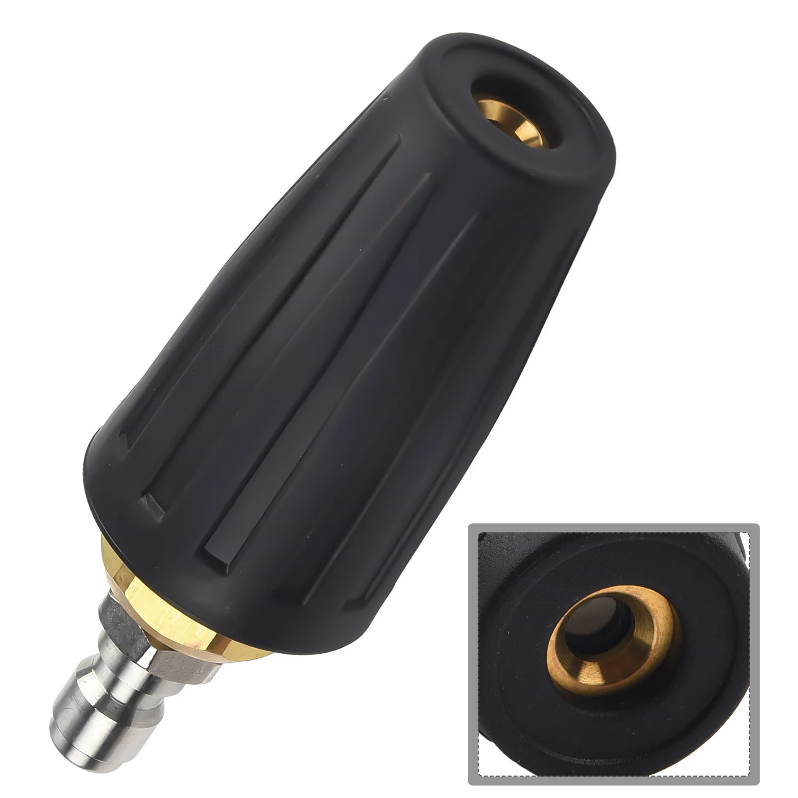 Rotating Turbo Nozzle 4000 PSI Brass Stainless Steel For High Pressure Washer Cleaner 1/4 Inch Quick Connect Accessory Tool