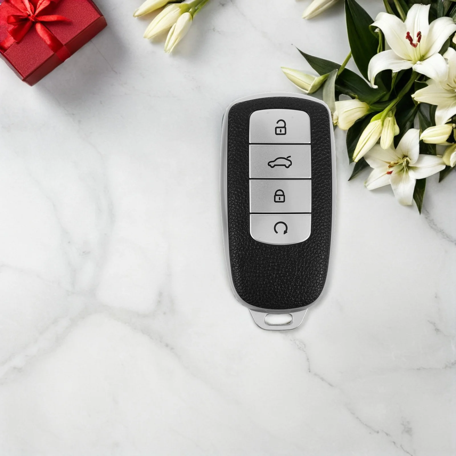 

2Pcs Key Fob Shell Car Key Cover Full Protective Tpu Case Scratchproof Lightweight Sleeve Compatible for Tiggo 8 Pro