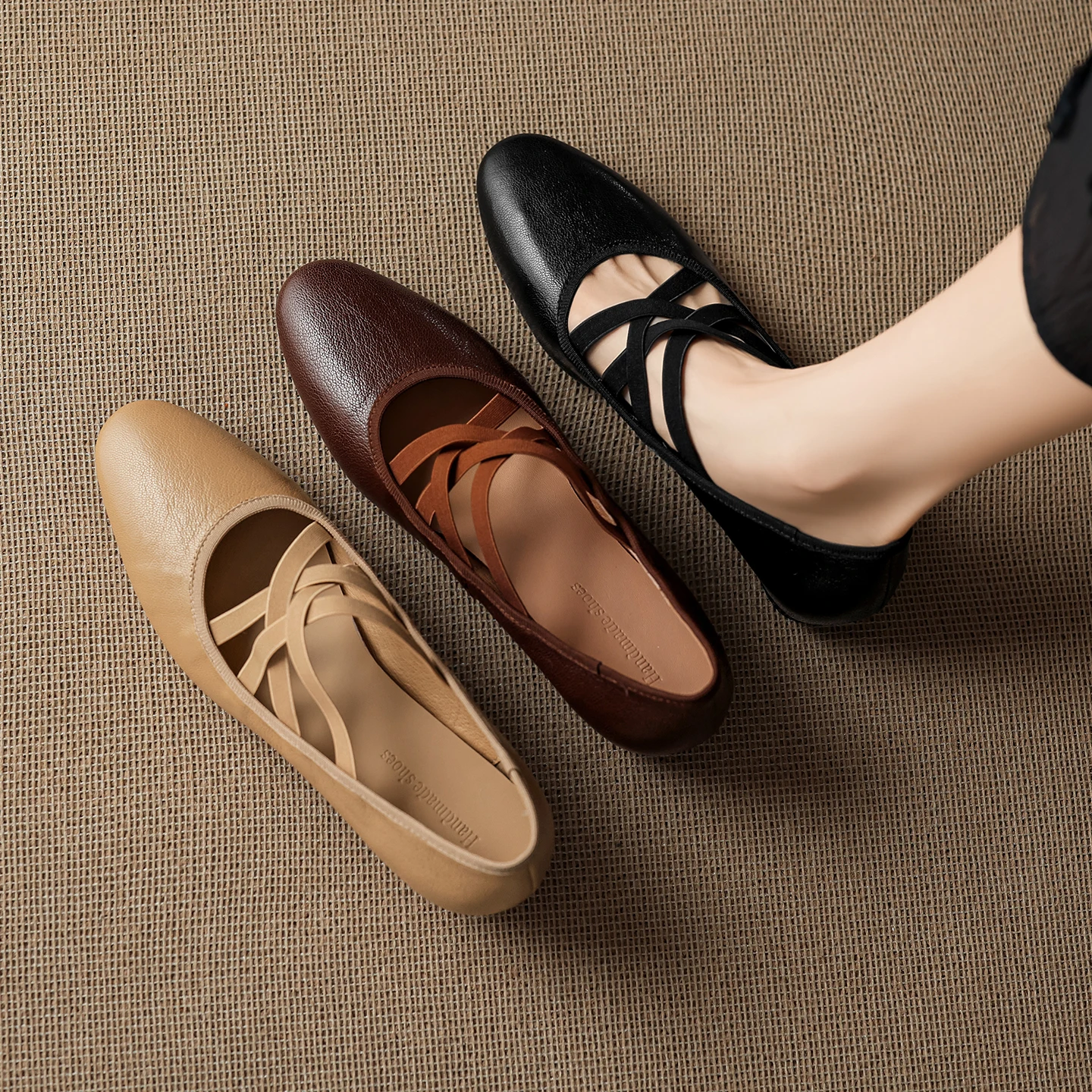 2026 new spring autumn women pumps natural leather 22-25 cm sheepskin+pigskin round toe cross-strap high heel women shoes