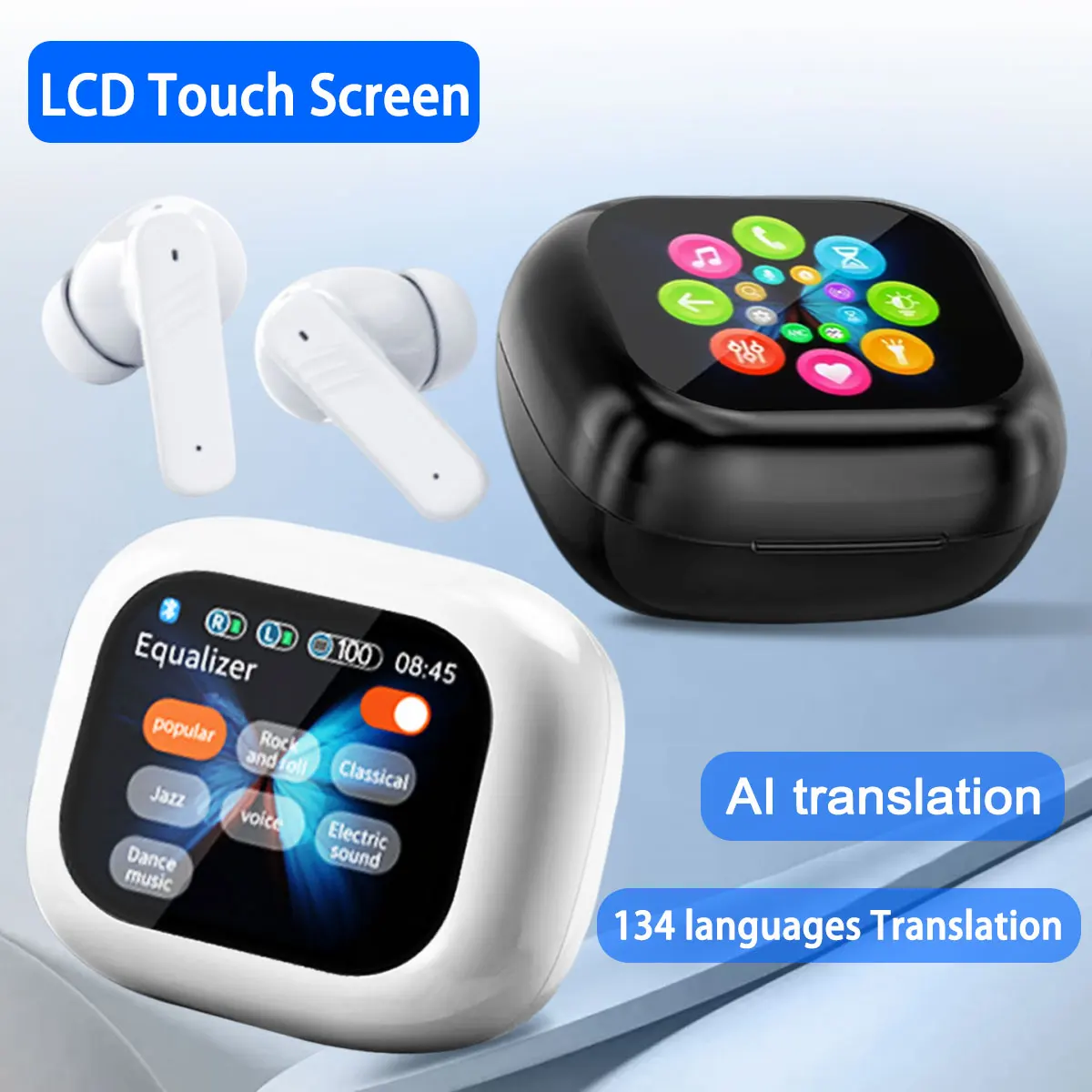 Traducteur IA Bluetooth 134 langues, suppression du bruit, casque Bluetooth 5.4, traducteur instantané, traduction vocale intelligente en temps réel, intra-auriculaire