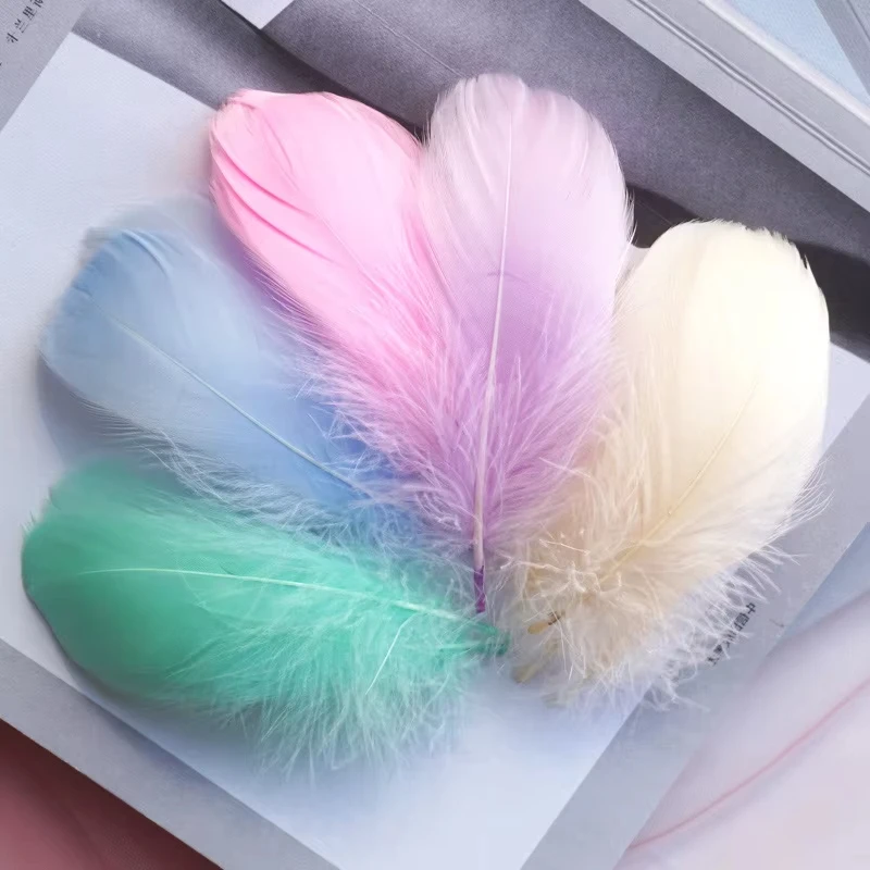 Plumas de ganso naturales de 8-12cm, plumas de cisne para decoración del hogar, manualidades, accesorios de joyería para bodas, 100 Uds.