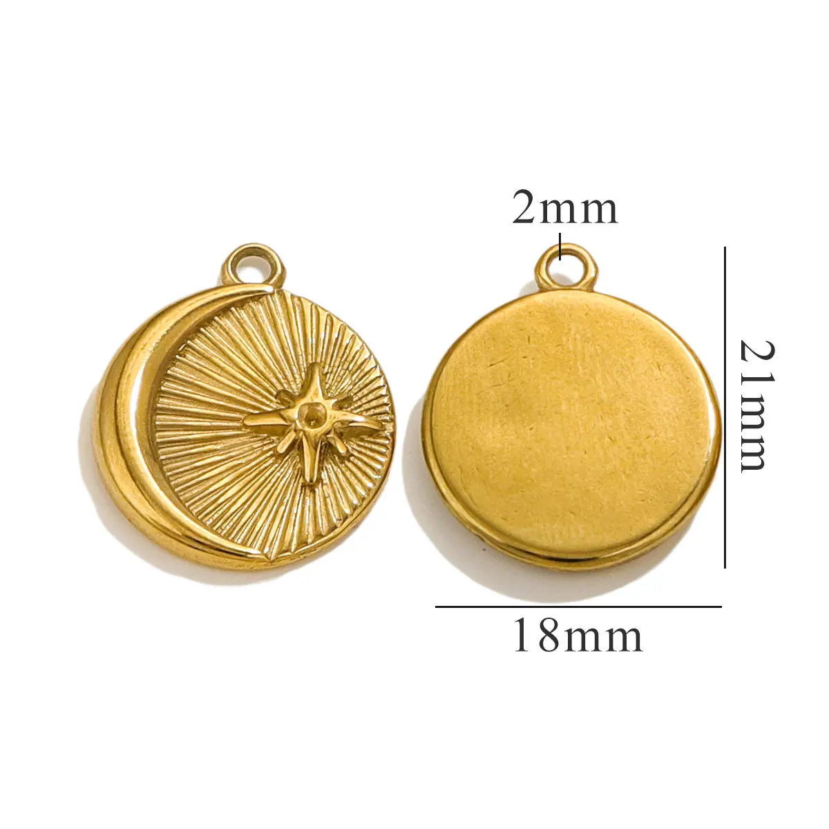 5Pcs Stainless Steel Sun Eye Pendant DIY Jewelry Gold Oendant Titanium Steel Women's Necklace Pendant Pendant