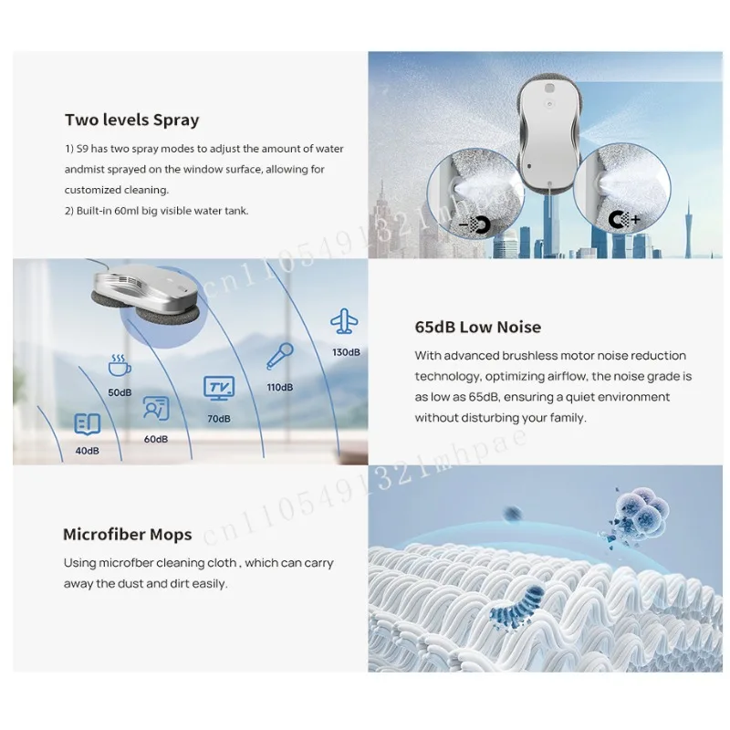 جديد ذكي رذاذ الماء منظف النوافذ الكهربائية APP + التحكم عن بعد التلقائي نافذة زجاجية روبوت تنظيف المنزل