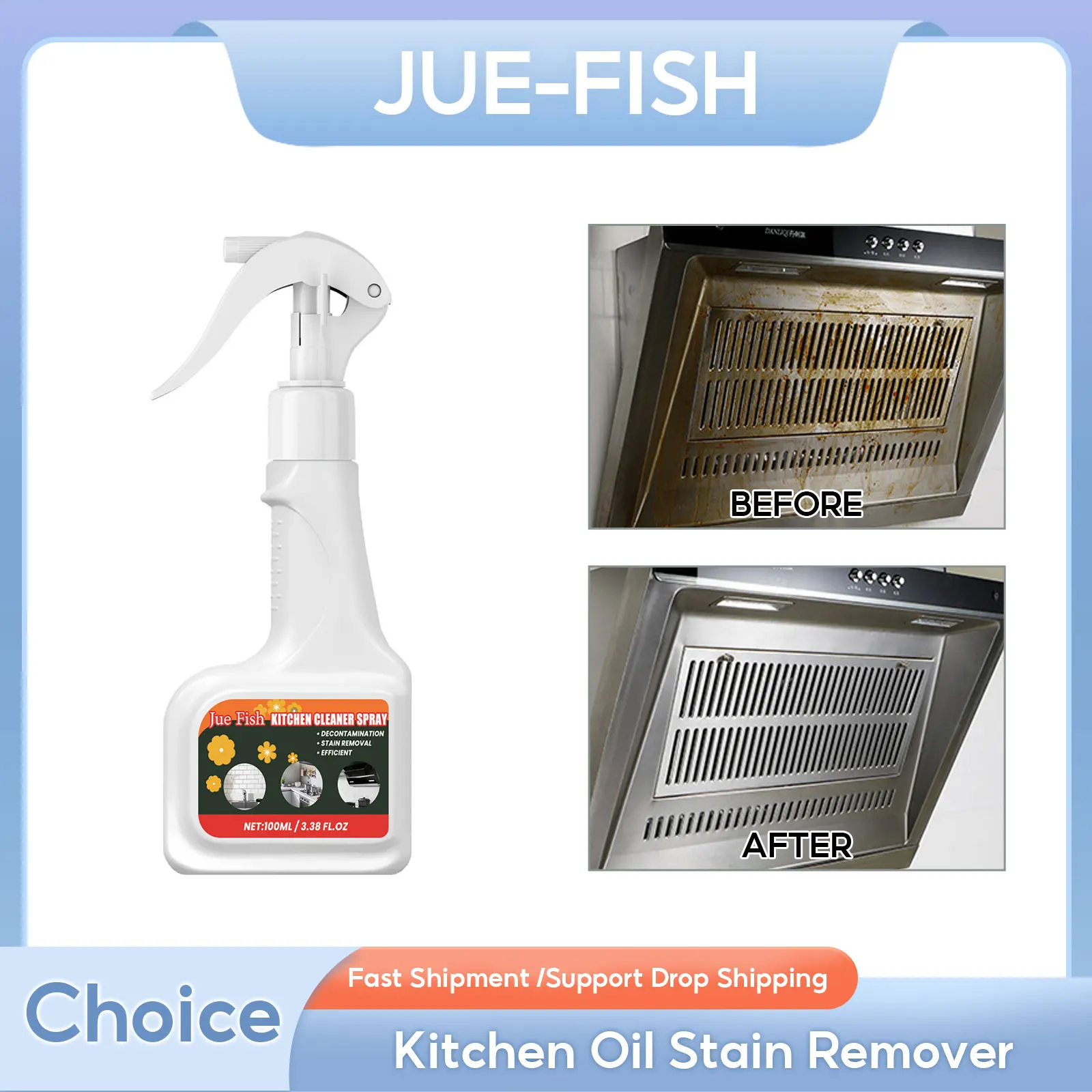 

Oil Cleaning Spray Cooktop Degreasing Heavy Oil Stain Cleaning Range Hood Cleaner Cookware Rust Remover Kitchen Grease Cleaner