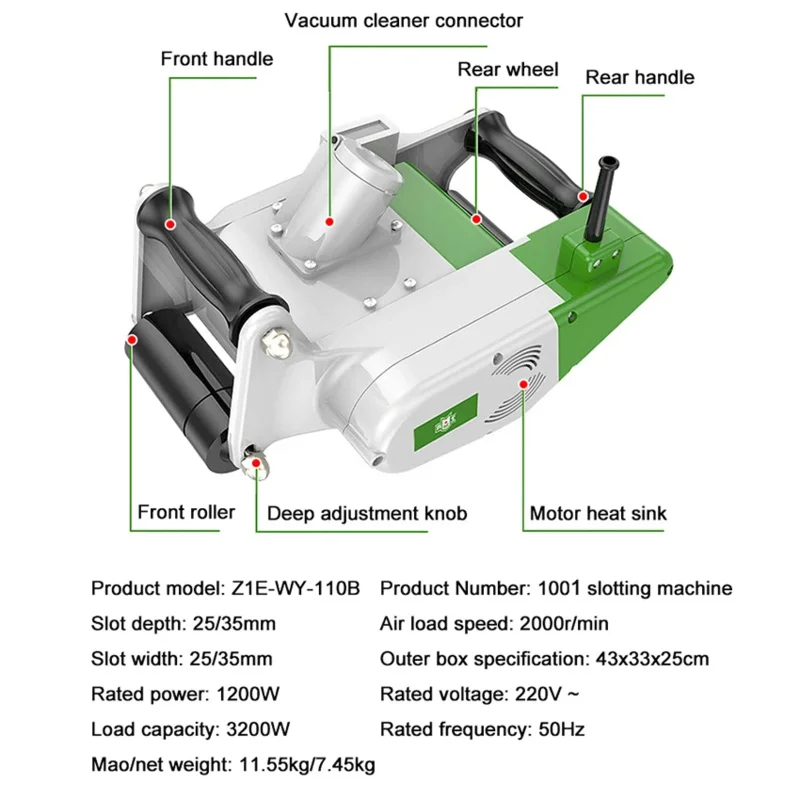 Wall Slotting Machine Water electricity installation once formed a dust -free tool foam gas block light brick slot machine 220V