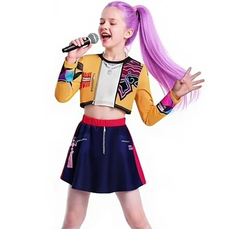 子供女の子 Kpop デーモンハンターコスプレルミゾイミラコスプレ衣装ゴールデンハントリックス子供ステージパフォーマンス服ハロウィンパーティー