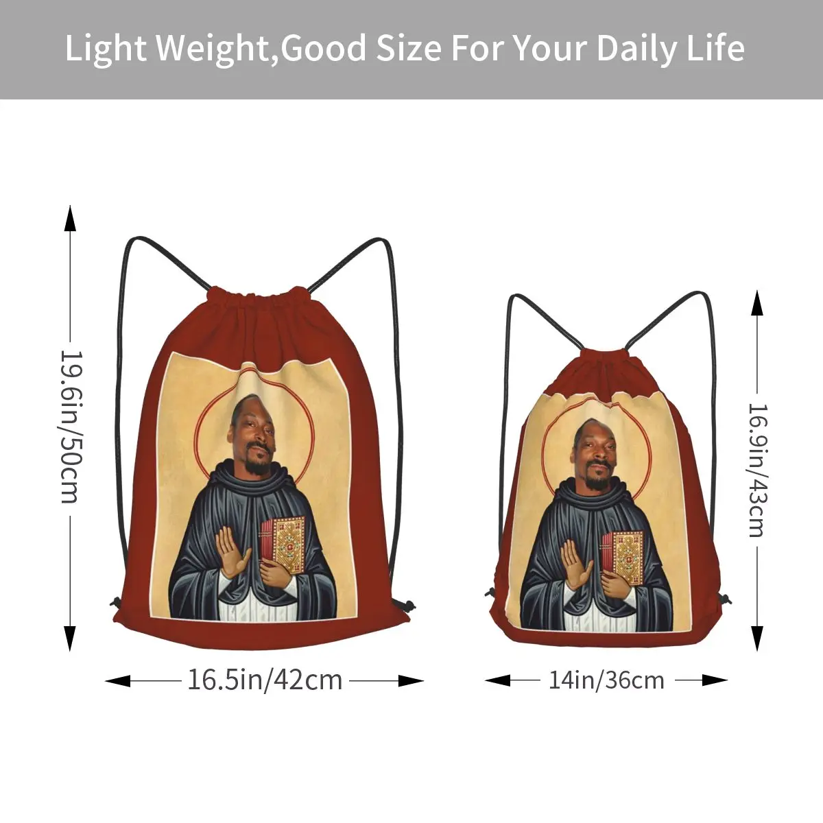 Snoop Dogg Goes Jesus Backpacks Multi-function Drawstring Bags Shoes Bag Book Bags for Travel School
