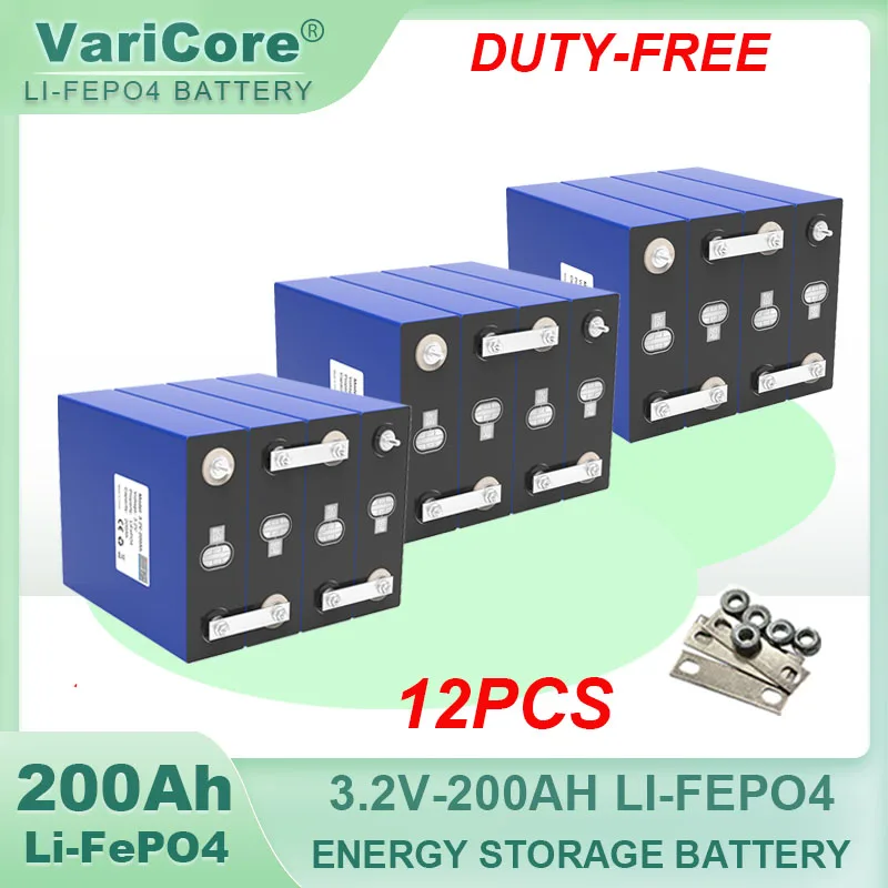 12x 3.2V 200Ah LiFePO4 Battery Lithium iron phosphate batteries For 12v 24v 4s RV Campers Golf Cart Off-Road Solar Wind TAX FREE