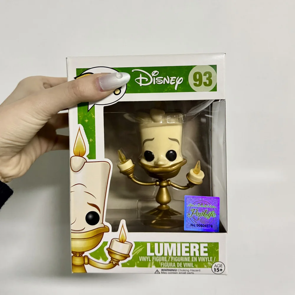 Recién llegados Funkos Disney La Bella y La Bestia Lumiere Canela # 93 Pops figuras de acción de vinilo exclusivas juguetes muñecas regalos para niños