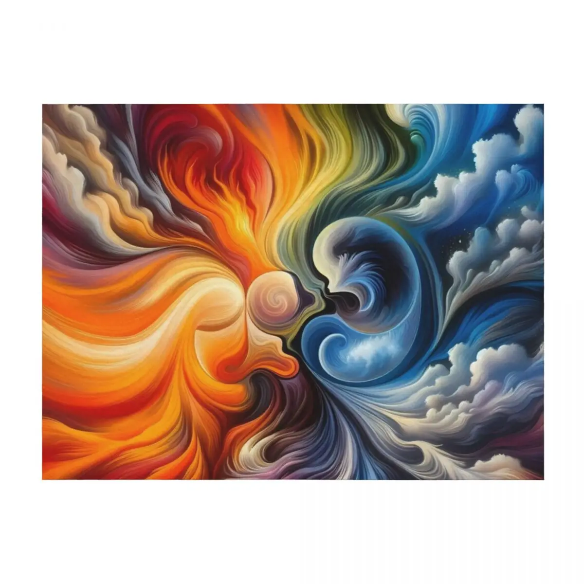 

Celestial Dance: The Harmony of Fire and Water Throw Blanket Heavy Winter beds Multi-Purpose Furry Blankets