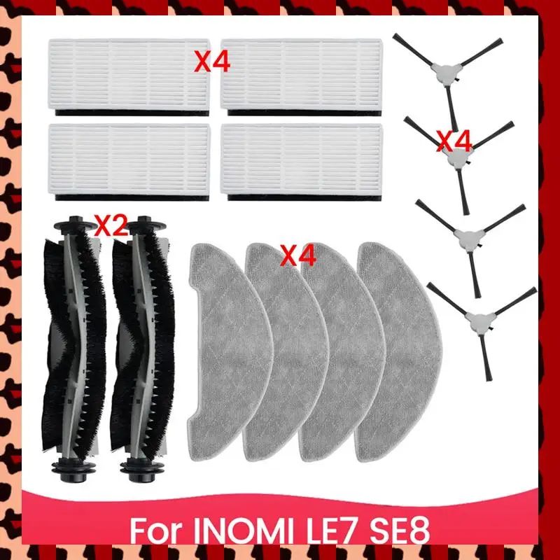 

A72P For INOMI LE7 SE8 Parts Accessories Main Brush Side Brush HEPA Filter Mop Cloth Replacement